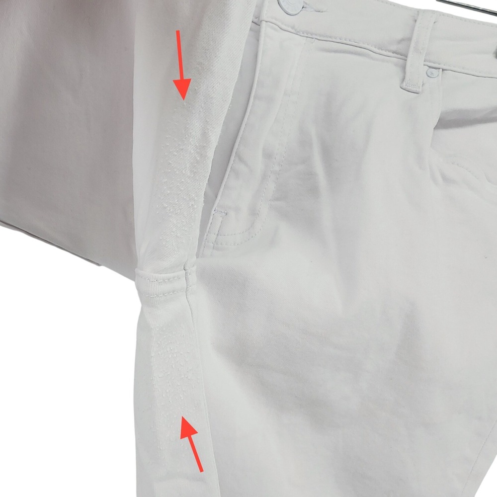 KUT from the Kloth 12 White Cropped Flare Jeans Raw Hem Boho Coastal Summer - Picture 12 of 12